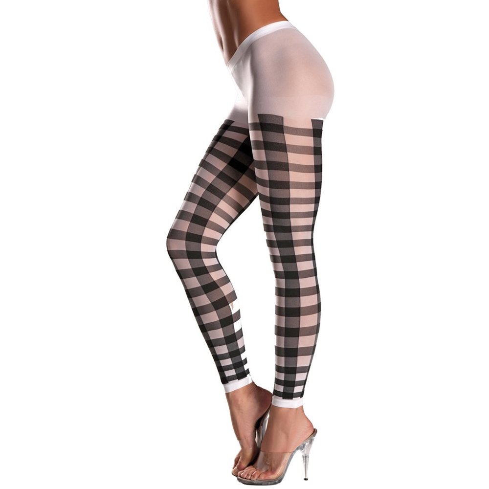 Lattice Work Footless Pantyhose Striped